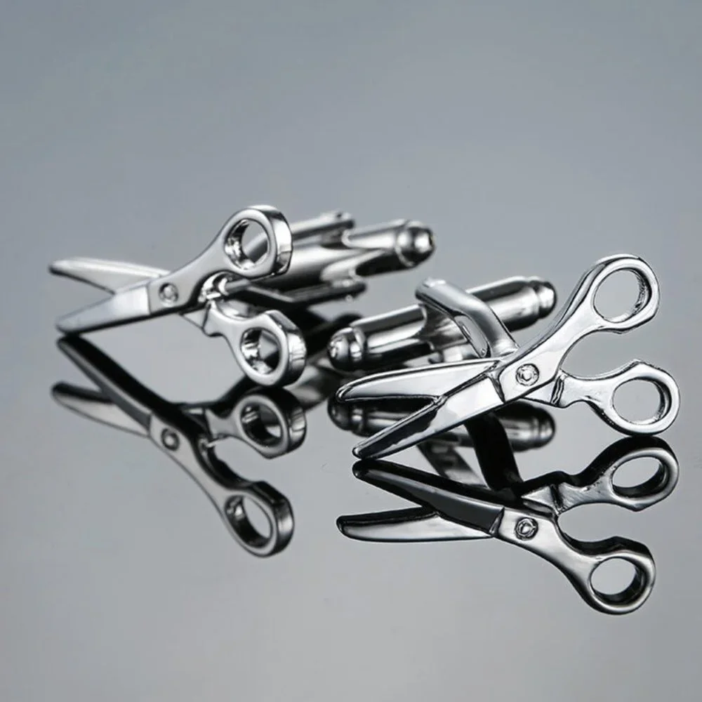 Snip snip hair stylist barber scissor cufflinks